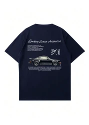 Mad&Calf تيشيرت كبير الحجم برقبة دائرية مطبوع عليه كاريرا للجنسين