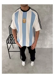 İLKCET MODA Arg Embroidery Oversize Unisex T-Shirt