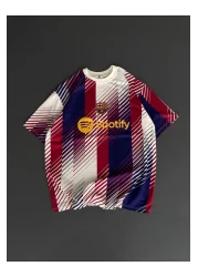 ozcelf Barça Polo Neck Oversize Embroidery Embroidered T-Shirt Unisex