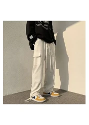 1blood Harajuku للجنسين جيب البضائع Whitetracksuit Pocketcargo Pantalon