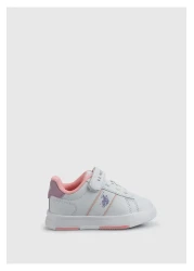 U.S. Polo Assn. White Girl's Sneakers - Travis Jr 4Pr