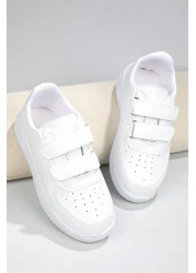 Beınsteps حذاء رياضي Air Sole مريح للتنفس باللون الأبيض والأبيض للأطفال Air V2