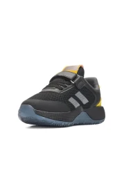 homiro حذاء فيليه باللون الأسود والأصفر - مزين بالدانتيل والشريط