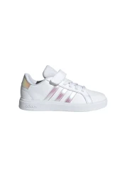 adidas Girls' Colourblock Sports Shoes with Hook and Loop Closure - Grand Court 2.0