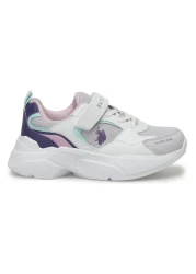 U.S. Polo Assn. White Purple Girl's Sneakers