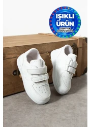 AlbiShoes Unisex Lighted Velcro Air School Sneaker for Boys and Girls - Sports Shoes