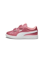 Puma Smash 3.0 Glitz Glam V Ps Girls' Sneakers Size 28-35 White-Pink