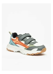 Juniors Colourblock Sneakers with Hook and Loop Closure