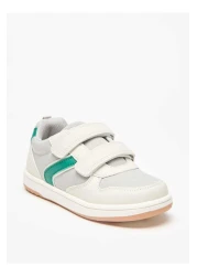Juniors Panelled Sneakers with Hook and Loop Closure