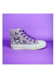 bhk desing Purple Kurolmi Yyy Detailed Linen Girl's Canvas Sneakers Sneaker
