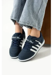 WEBORN Children's Lace-Up Single Velcro Flexible Lightweight Faux Leather Unisex Sneaker Comfortable Sports Shoes