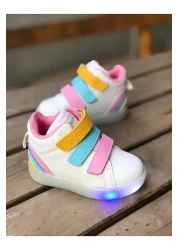 Vicco Size 22-34 Lighted Orthopedic 3-Strapped High-Rise Children's Sneakers