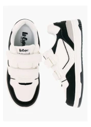 Lee Cooper Boys' Panelled Low Ankle Sneakers with Hook and Loop Closure