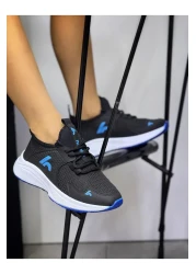 homiro Unisex Children's Sneakers - Lace-up, Black-blue