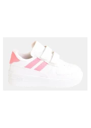 ellaboni حذاء رياضي يومي للجنسين مخطط باللون الأبيض وشريط فيلكرو خفيف الوزن ومريح