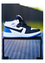 mackrock sports Black Blue Laced and Velcro Casual Unisex Kids Sneaker Sports Shoes