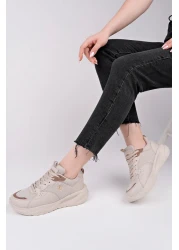 Moda Kadıköy حذاء رياضي نسائي باللون البيج لتقويم العظام