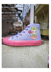 LİASSHOES حذاء رياضي للأطفال مطبوع عليه قلب وقاعدة وردية اللون من Lalalobi