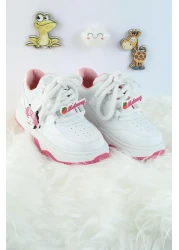 Moda Lime Unisex Children's Sports Shoes Kuromi Special Design Lace-Up and Velcro Sneakers