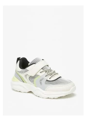 LBL by Shoexpress Boys' Textured Sneakers with Hook and Loop Closure