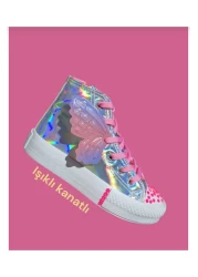 bhk desing حذاء رياضي من الكتان للفتيات بتفاصيل جناح مضاء وحجر ثلاثي الأبعاد