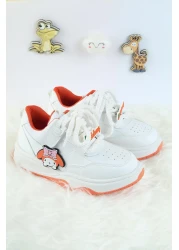 Moda Lime Unisex Children's Sports Shoes Kuromi Special Design Lace-Up and Velcro Sneakers