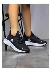 homiro حذاء رياضي للأطفال للجنسين - أسود-أبيض، برباط