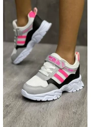 Preux Elastic Velcro Soft Flexible Light Breathable Unisex Mesh Kids Sneakers