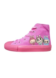 LİASSHOES Cute Long-Eared Printed Girls' Pink Sole Sports Shoes Sneaker