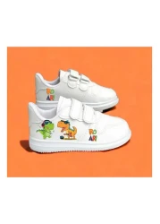 bhk desing Musician Dino Printed Boy White Sneakers with Band