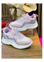 homiro Girls' Orthopedic Sports Shoes-Lilac-Turquoise