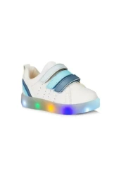 Vicco Sun White-blue Boys' Lighted Sports Shoes