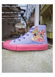 bhk desing Kpop Group Purple Printed Pink Sole Girls' Sports Shoes Sneaker