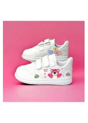 archiepet Pink Printed Children's Sneakers - Teddy Bear Design