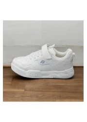 JOJO KIDS Unisex Children's Plain White Leather Velcro Sneakers, Extralight Sneaker