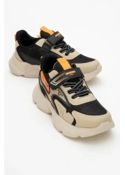 CCWAY AYAKKABI Velcro Tied Anorak Children's Sports Shoes 31-35 Beige Black