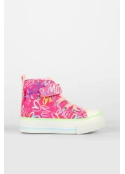 Vicco Island Patterned Girl Preschool Fuchsia Sneaker