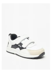 Lee Cooper Boys' Panelled Sneakers with Hook and Loop Closure