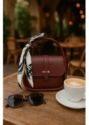 NOTHING Women's Gold Accessorized Setting Bag, Fishing Scarf, Gift Handbag Milan