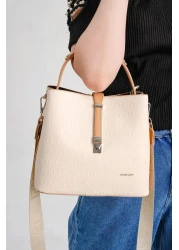 Just Polo حقيبة يد وكتف نسائية مطبوعة منقوشة