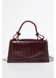  Shoes Claret Red Textured Cross Strap Women's Mini City Bag Twoaw25Oc00001