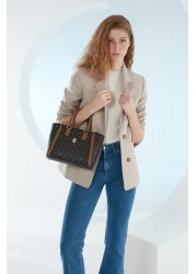 Pierre Cardin Brown Monogram Women's Shoulder Bag 05PO23Y1718