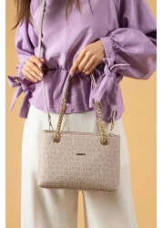 Just Polo Women's Mink Tan Long Strap Shoulder Bag Handbag Wallet Combination