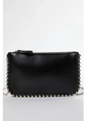  Shoes Black Studded Cross Strap Women's Wallet Bag Twoaw25Oc00005