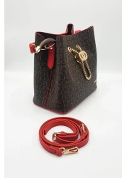 Just Polo Women's Hand And Shoulder Bag Jpm2065 Brown Red