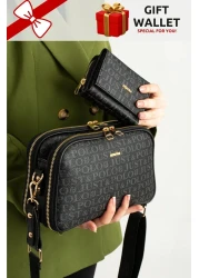 Just Polo Women's 5 Compartment Crossbody Bag Shoulder Bag and Wallet Combination