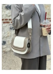 Night Linen Dark Mink Fiona Model Women's Hand and Shoulder Bag