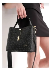 Just Polo Women's Black Hand and Shoulder Bag TM1165 2055