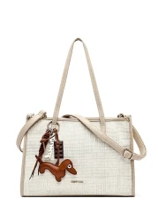 Derimod حقيبة كتف نسائية باللون البيج بحزام طويل 25SBD254014