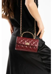 Night Kendall Model Claret Red Women's Hand and Shoulder Bag